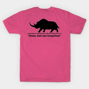 Coelodonta antiquitatis (Woolly Rhinoceros) Back Design T-Shirt